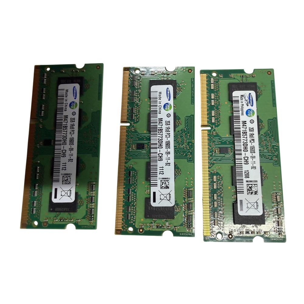 Samsung 2GB DDR3 Laptop RAM M471B5773DH0-CH9 PC3-10600S 1333MHz Lot of 3 Memory